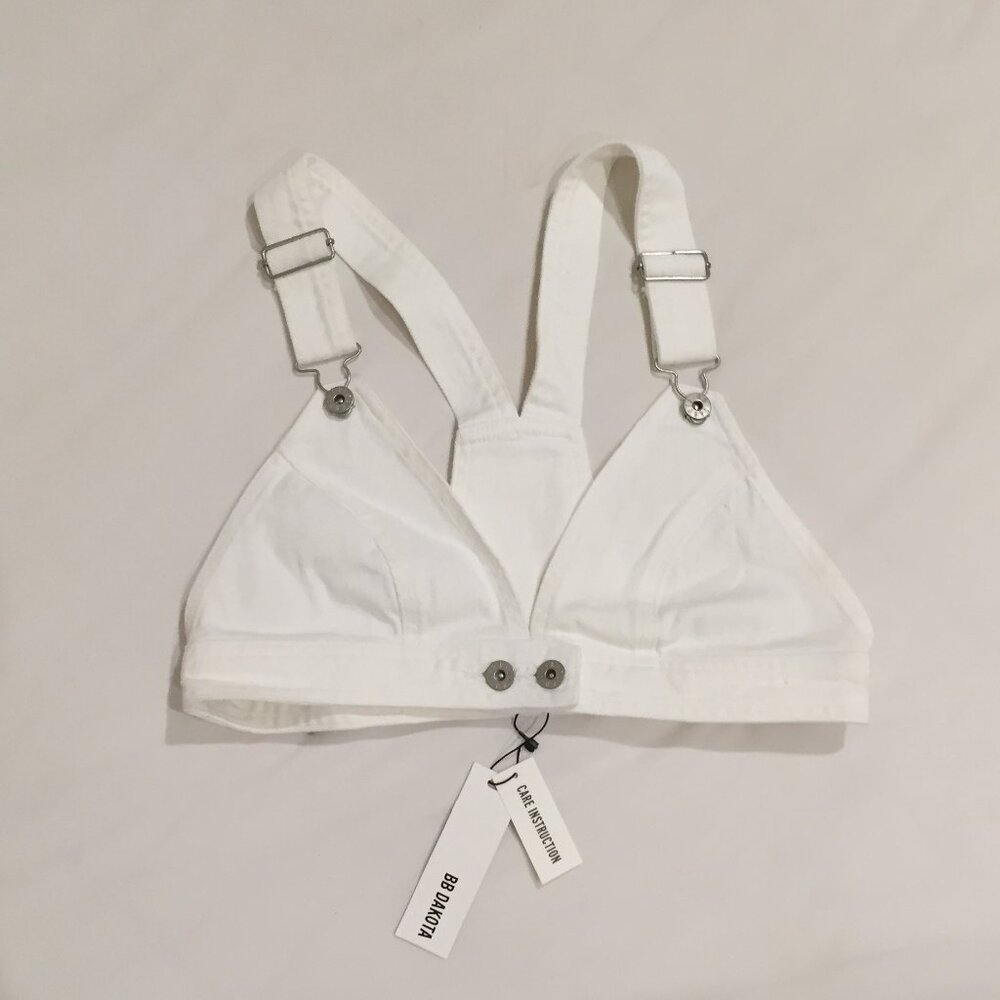 BB Dakota White Denim Bralette Crop Top